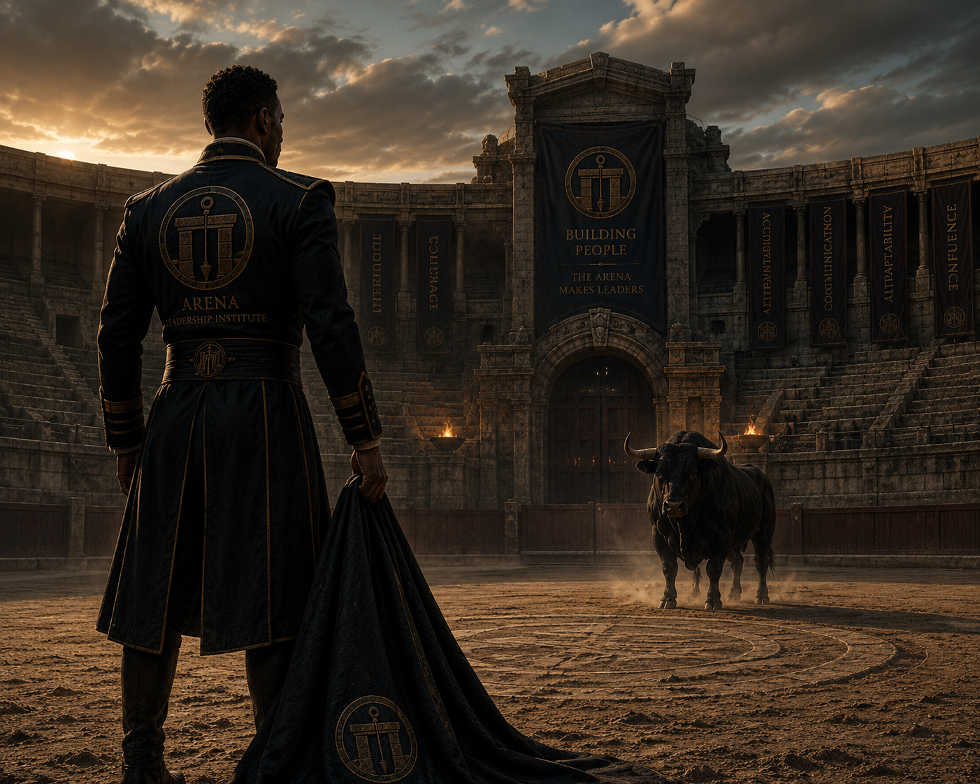 A matador confronting a bull, The Bullfighter hero artwork
